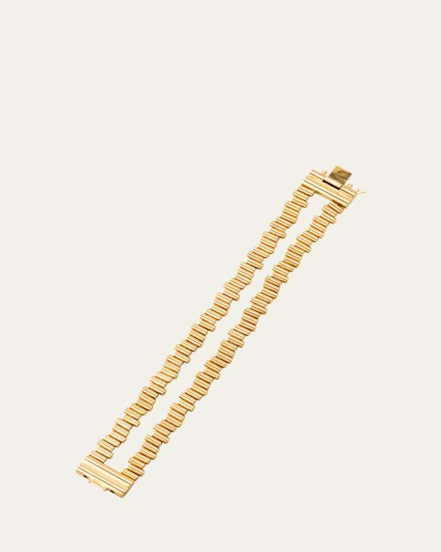 18K Yellow Gold Double Edge Chain Bracelet